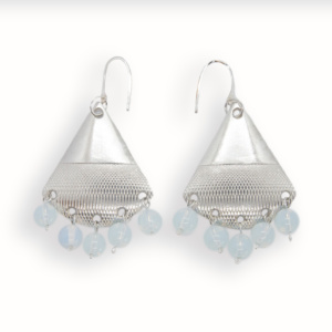 Silver Chandelier earrings with Moonstone
