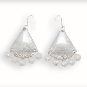 Silver Chandelier earrings with freshwater pearls